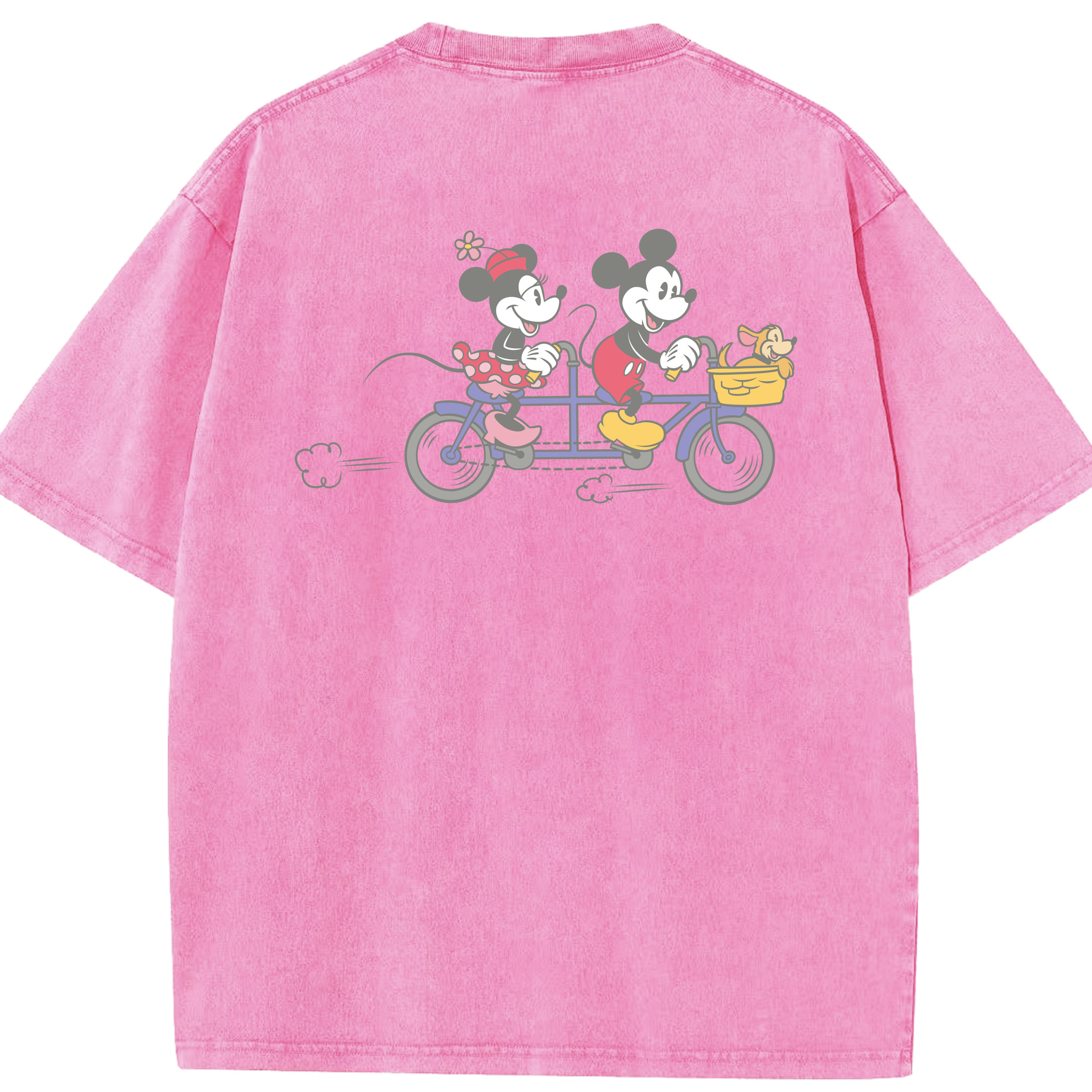 （画像用） ミッキーマウス Mickey Mouse 綿100% ヴィンテージ風 半袖Tシャツ（背面プリント）